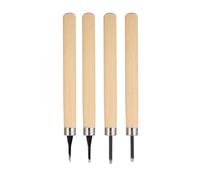 Fdit Juego de 4 Cuchillos para Tallar Madera, Cuchillas de Metal Afiladas con Mangos de Madera Lisos, Herramientas de Grabado para Tallado de Patrones de Sellos de Goma y Proyectos de (De)