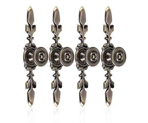 Fdit - Juego de 4 piezas estilo vintage suéter con botón trasero placa para casa, armario, armario, armario, armario con tornillos de bronce