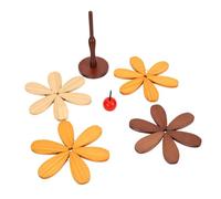 Fdit Juego de 4 Salvamanteles de Madera, Posavasos Apilables con Diseño de Manzana (Estilo Manzanas de Cuatro Piezas)