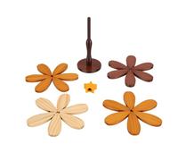 Fdit Juego de 4 Salvamanteles de Madera, Tapa de Estrella Plegable (Diseño de Estrella de 4 Piezas.)