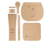 Fdit Juego de 7 Plantillas de Cuero Acrílico para Hacer Bolsos de Hombro, Plantillas de Corte de Patrones Transparentes con Película Protectora, Herramientas de Precisión para