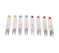 Fdit Juego de 8 Tijeras para Hilo, con Cubierta de Seguridad de Acción de Resorte, Ligeras y Portátiles, con Hoja de Acero Inoxidable, para Manualidades, Costura, Hilo de Pesca y