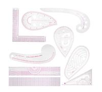 Fdit Juego de 9 Reglas de Costura Multiusos, Herramientas de Sastre con Reglas de Escalado de Sisas en L para la Confección de Plantillas de Corte y Diseño de ropa.