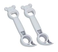 Fdit Juego de Abridor de Botellas Portátil 4 en 1, Abridor Manual de 2 Piezas para Cerveza, Refrescos y Latas, Material de PP y Acero Inoxidable 304, Herramienta Compacta de Cocina y (GRAY)