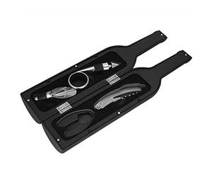 Fdit Juego de Abridor de Vino, Kit de Abridor de Botellas de Sacacorchos Multifuncional 5 en 1 con Cortador de Papel de Aluminio, Vertedor Aireador, Anillo de Goteo y Tapón, para