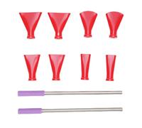 Fdit Juego de Boquillas de Soplado de Pajita de Acero Inoxidable, 8 Boquillas de Plástico y 2 Pajitas para Arte de Vertido Acrílico, Herramienta de Arte Fluido para Técnicas de (rojo)