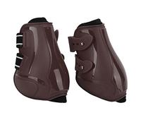 Fdit Juego de Botas para Tendón de Caballo, Suaves y Transpirables, con Carcasa de PU Ajustable y Diseño Antideslizante para Protección contra Saltos (Patas traseras Marrones Medio)