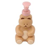 Fdit Juego de Botellas Vacías con Bomba Recargable, Bonito Dispensador con Forma de Oso Irregular para champú, Acondicionador, Gel de Baño, Líquido, Recipiente para (Color de té con Leche pequeño)
