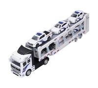 Fdit Juego de Camión Portacoches de Transporte de Material de Aleación con 6 Vehículos de Rescate para Juego y Decoración de Niños