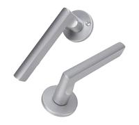 Fdit Juego de Cerradura de Manija de Puerta Blanca con Entrada con Llave, Placa Reforzada, Manija Resistente para Dormitorios, Baños, Hoteles, 2 Manijas de Puerta, 1 Núcleo de Cerradura, 3 Llaves