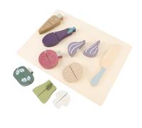 Fdit Juego de Comida para Cortar con Verduras Desmontables, Material de Madera de Haya Seguro e Inodoro, Ideal para la Creatividad y el Trabajo en Equipo de los Niños