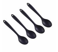 Fdit Juego de Cucharas de Silicona para Cocina, 4 piezas. Cucharas Antiadherentes de 27,4 Cm de Largo con flexible. Ideales para Mezclar, Remover, Servir y hornear. (BLACK)