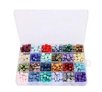 Fdit Juego de Cuentas de Cera para sellar empaquetado en una Caja de plástico Retro 24 Colores Forma de octágono Sello de Cera para Manualidades Herramientas de Manualidades para Sello de Cera
