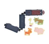 Fdit Juego de Granja de Animales, Juguete Educativo de Motor Fino, Magnético Eléctrico para Niños Pequeños, Material ABS de Calidad (Azul Marino)