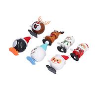 Fdit Juego de Juguetes de Cuerda Navideños con Mecanismo de Relojería, Papá Noel, Muñeco de Nieve para Niños con Capacidad Táctil, Material ABS, Decoración para Fiesta de Navidad (Conjunto navideño