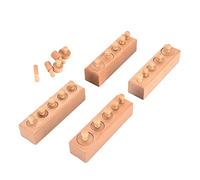 Fdit Juego de Juguetes Montessori con Cilindro Cilíndrico, Material de Madera de Primera Calidad, Ejercicio Cerebral para el Desarrollo Temprano de Niños Pequeños, Adecuado para Niños Mayores de 3