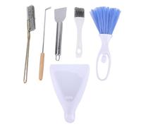 Fdit Juego de Limpiador de Jaulas de Pájaros, 6 Piezas Kit de Limpieza de Jaulas de Animales Pequeños con Cepillo de Alambre de Pala de Acero Inoxidable y Escoba para el Hábitat de