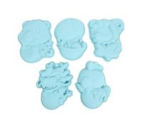 Fdit Juego de Moldes de Silicona de 5 Uds, Molde para Hornear Antiadherente con Forma de Animal, Molde para Galletas de Fácil Liberación para Hacer Pasteles de Dulces de Chocolate DIY