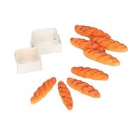 Fdit Juego de Pan en Miniatura para Casa de Muñecas, 40 Uds., Comida de Resina con 10 Bases para Escenas de Casa de Muñecas de Alta Simulación y Juegos para Niños