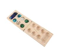 Fdit Juego de Piedra Africana Plegable de Madera con Ajedrez de Piedra y Bolsa de Almacenamiento para Desarrollar el Pensamiento Lógico y la Interacción Entre e Hijos (Pequeño)