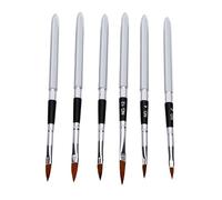 Fdit Juego de Pinceles de Acuarela de Viaje, Juego de Pinceles de Pintura Extensibles Portátiles de 6 Piezas con Bolsa de Cuero de PU para Pintura de Tinta Acrílica Gouache