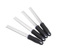 Fdit Juego de Ralladores de Acero Inoxidable de 4 Piezas, Rallador de Queso y Limón, Herramientas para Rallar Kitche con Asas de TPR, Cubiertas Protectoras para Verduras, Chocolate