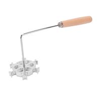 Fdit Juego de Sellos de Cocina, Herramienta para Buñuelos de 2 Piezas con Largo de Madera para Freír Hornear Galletas, Panes, Galletas, Aleación de Aluminio