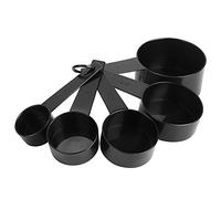 Fdit Juego de Tazas y Cucharas Medidoras, Paquete de 2, Herramientas de Medición para Hornear con Báscula, Plástico de Grado Alimenticio para Cocina Casera y Panaderías, Juego Negro