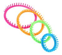 Fdit Juego de Telares Circulares, Máquina de Tejer Circular con Aguja de Gancho para Principiantes, Colores Neón, Ligero y Duradero, Ideal para Hacer Bufandas y gorros.