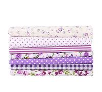 Fdit Juego de Telas de Artesanía de Bricolaje de Algodón Premium para una Elegante Billetera de Tapa de Almohada [7pcs] para Amantes de la Artesanía Lila (25 * 25 cm)