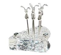 Fdit Juego de Tenedores para Frutas con Forma, Tenedor para Pasteles de Postre de Acero Inoxidable con Estilo Escandinavo, para Fiestas, Reuniones Familiares y Usos Múltiples