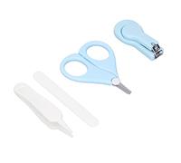 Fdit Juego de Uñas para Bebés de 4 Piezas, Juego de Limas de Uñas para Bebés con Tijeras, Lima de, Pinzas Redondas, Cortaúñas, Azul para Recién Nacidos