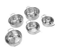 Fdit Juego de Utensilios de Cocina de Acero Inoxidable, 5 Piezas de Ollas con Tapas para Cocinar en la Cocina, Juego de Ollas con Tapas de Vidrio, Distribución Uniforme del Calor,