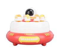 Fdit Juego Interactivo de Rompecabezas de Mano de Astronauta Emergente Giratorio con 2 Cestas de Captura para Diversión Familiar y Desarrollo Cuando Se Juega en Casa - Construcción de ABS (Rojo)