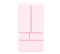 Fdit Juguete de Refrigerador de Casa de Muñecas en Miniatura, Mini Refrigerador de Apertura y Cierre de Puerta Doble con Detalles Realistas para la Cocina de la Casa de Muñecas, Modelo (Pink)