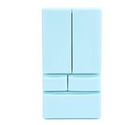 Fdit Juguete de Refrigerador de Casa de Muñecas en Miniatura, Mini Refrigerador de Apertura y Cierre de Puerta Doble con Detalles Realistas para la Cocina de la Casa de Muñecas, Modelo (Cielo Azul)