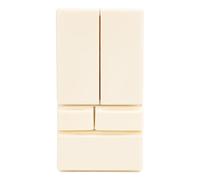 Fdit Juguete de Refrigerador de Casa de Muñecas en Miniatura, Mini Refrigerador de Apertura y Cierre de Puerta Doble con Detalles Realistas para la Cocina de la Casa de Muñecas, Modelo (Beige)