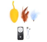 Fdit Juguete Eléctrico para Gatos, Juguete Automático Interactivo Recargable por USB para Mascotas con de Plumas con Sonido Chirriante para Gatos de Interior