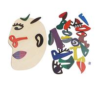 Fdit Juguete Frontal de Madera, Juego de Rompecabezas para Niños Que Desarrollan la Imaginación, Juego de Cumpleaños para Niños [Material de Tilo]