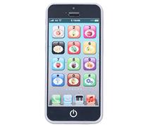 Fdit Juguete para Teléfono Móvil, Simulación para Niños, Desarrollo de Teléfonos Inteligentes, Juguete Educativo con Luz Clara y Fresca y Música para Niños Pequeños (Black)