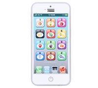 Fdit Juguete para Teléfono Móvil, Simulación para Niños, Desarrollo de Teléfonos Inteligentes, Juguete Educativo con Luz Clara y Fresca y Música para Niños Pequeños (White)