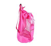 Fdit Kids Cordón de Malla Mochila Portátil de Malla Grande Bolsa de Playa para Piscina Juguetes Bolas Balón de Fútbol Deportes Acuáticos Beach Paño Natación (Rosa)