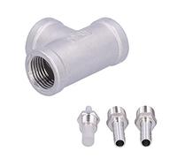 Fdit Kit de Aireador de Cerveza, Piedra de Aireación de Acero Inoxidable de 2 μm para Elaboración Casera, con Entrada de Aire de Púas de 1/4 de Pulgada para Regulador de Oxígeno o