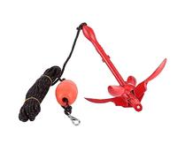 Fdit Kit de Anclajes Plegables de Acero Inoxidable 3.5 LB Rojo Universal Grapnel para Yates de Arranque Kayakcanus, Piezas de Hardware Duraderas para Botes Pequeños