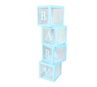 Fdit Kit de caja de globos transparente, adorable propuesta, confesión, decoración de baby shower, para fiesta, material de papel (azul)