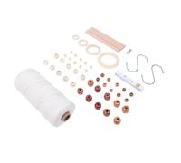 Fdit Kit de Colgador de Plantas de macramé, Cordón de Algodón Natural de 3 Mm con Cuentas y Anillos para Proyectos de Bricolaje y Tapices de Pared