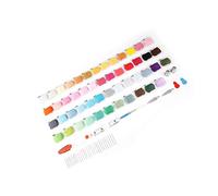 Fdit Kit de Fieltro de Aguja de Hilos de Bordar de 50 Colores con Agujas de Bordar, Enhebrador de Tijeras para Manualidades DIY, Proyectos de Arte de Costura Hechos a Mano