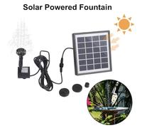 Fdit Kit de Fuente con Bomba de Panel Solar, Bomba de Fuente de Agua de Gran Estabilidad, Decorativa con Energía Solar para Pecera, Negro, Caudal de 175 L/h, Diseñada para Uso Multiusos en Baños de