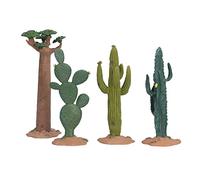 Fdit Kit de Modelo de Planta de Simulación, Verde, Elegante Juego de Decoración para árboles Tropicales del Desierto, Mejor, Material: PVC, 4 Piezas (4 arboles)