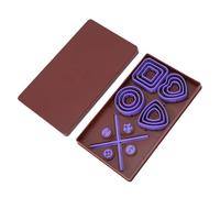 Fdit Kit de Moldes para Botones de Arcilla Polimérica, Juego de 12 Cortadores de Galletas ABS con Formas de Corazón Triangulares Cuadradas Redondas en 3 Tamaños, Herramienta
